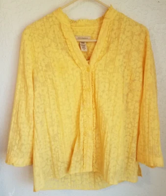 Conjunto de camiseta y camiseta sin mangas COVINGTON amarilla de manga larga con botones de encaje talla M/M para mujer Foto 1 de 4