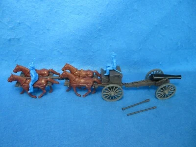 Classic Toy Soldiers ALAMO/NAPOLEONIC 4 horse Limber and 12lb. cannon blue crew - Image 1 of 4