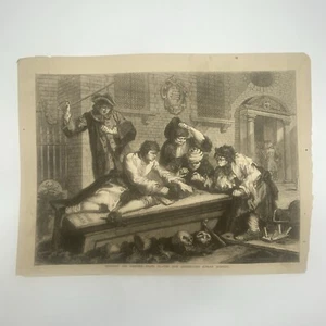 Antique 1800s The Idle Apprentices Sunday Morning Engraving Print - Picture 1 of 4