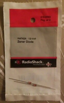 ¡NUEVO! Diodo Zener RadioShack 12 voltios 2760563 IN4742A *ENVÍO GRATUITO* Foto 1 de 3