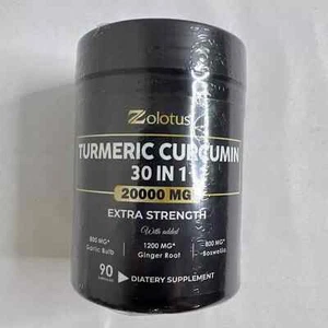 Zolotus Turmeric Curcumin 30 in 1 20000 mg Extra Strength 90 Capsules Exp: 03/25 - Picture 1 of 3