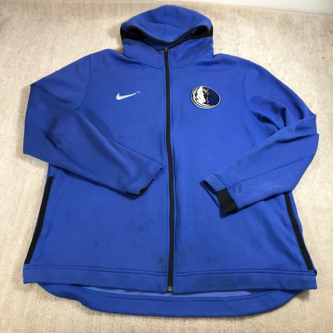 Dallas Mavericks Nike Sweater Mens 2XL Full Zip Showtime Therma-Flex Hoodie Cover