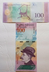 VENEZUELA 100 Bolívares Soberano, 2018, P-NUEVO, Mono, UNC Juego de 2 billetes - Imagen 1 de 1
