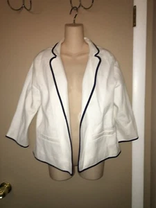 TALBOTS PETITES LADIES WHITE COTTON JACKET SIZE 12P - Picture 1 of 11