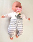 Berenguer Boutique Doll 15? Soft Body Baby Open/Close Grey Eyes Jc Toys Pacifer