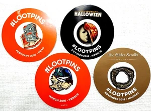 4 Lootcrate Lootpins Holloween, The Elder Scroll Dated 2016 - Picture 1 of 5