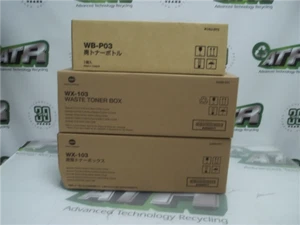 Konica Minolta Resttonerboxen, zwei WX-103 und eine WB-P03, Neu im Karton Konvolut - Bild 1 von 4