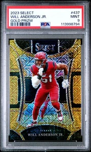2023 Panini Select Will Anderson JR. #437 Gold Prizm /10 PSA 9 - Picture 1 of 2
