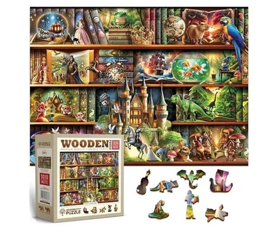 WOODEN.CITY Puzzle in legno per adulti, 1000 pezzi,: storie su ogni Mensola54×39 - Immagine 1 di 4