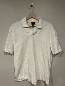 H&M Herren Poloshirt Relaxed Fit Weiß Strukturiert Oversized Große L - Bild 1 von 2