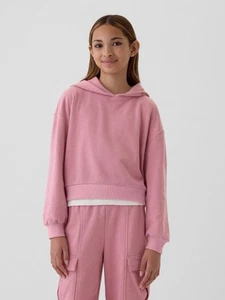 NEW GAP KIDS VINTAGE SOFT CROPPED COTTON HOODIE - XXL, 14, 16, PINK - Picture 1 of 4