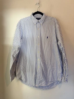 Camisa De Colección Ralph Lauren Golf Calce Clásico Con Botones Para Hombre Grande A Rayas Blanca Foto 1 de 4