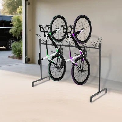 5-Slot Bike Floor Stand Metal Bike Storage Organizer Rack Bicycle Parking Rack - Image 1 of 4