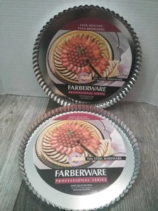 VTG 1997 FARBERWARE PROFFESSIONAL SERIES TART / QUICHE PAN, TIN STEEL (2PK) USA - Picture 1 of 7