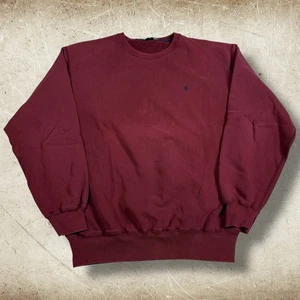 Vintage 90’s Polo Ralph Lauren Sweatshirt Men’s Large Red Crew Neck Blue Pony - Bild 1 von 8