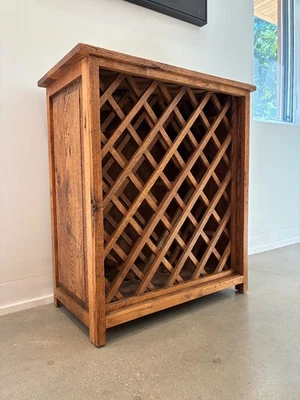 Mission wine cabinet, antique oak, recycled barn wood - Image 1 of 4