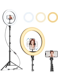 12" LED Ring Light with Tripod Stand Phone Mount for YouTube Makeup Video Live - Picture 1 of 3