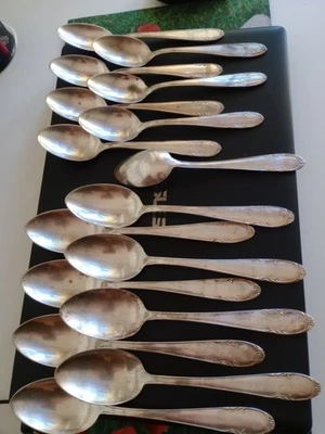Argento 800 Punzone Posate Vintage 16 Pezzi Leggi Descrizione - Immagine 1 di 4