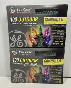 2 Boxes GE Pro-Line 100 Outdoor Commercial Grade Connect 6 Multi Color Lights - Picture 1 of 3