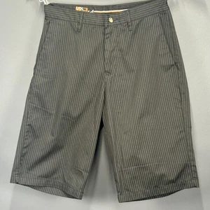 Volcom Frickin Chino Shorts Mens 33 Pinstripe Casual Skate Black Embroidered - Picture 1 of 17