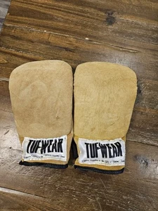 VINTAGE TUF-WEAR Suede Boxing Mits Punching Bag Sz Large - Picture 1 of 8
