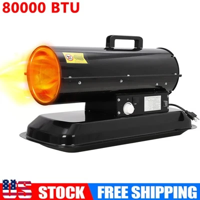 Портативный дизельный/керосиновый принудительный воздушный обогреватель 80000 БТЕ внутренний наружный бак 4,8 галлона - Изображение 1 из 4