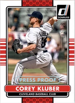 2015 Donruss Press Proofs Silver #78 Corey Kluber /199 - NM-MT - Image 1 of 2