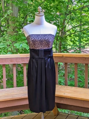 Vestido semiformal formal de cóctel de encaje y satén de la Casa Blanca/mercado Negro - talla 8 Foto 1 de 4