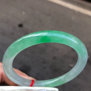 Certified Natural Grade AAA Ice Burmese Green Jade jadeite bracelet bangle 56mm - Picture 1 of 9