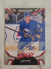 2022-23 Upper Deck MVP Hockey Jack Quinn Rookie Auto Red 3/5