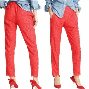J Crew rot hell Cerise Spitze Pull-on gerade Cropped Ankle Hose ~ 0 M3020 - Bild 1 von 12