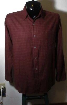 BANANA REPUBLIC Burgundy Semi Flannel Long Sleeve Shirt Size L - Image 1 of 4