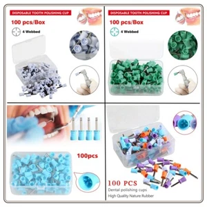 100Pcs Dental Polishing Cups Latch Prophy Mixed Fit Contra Angle Handpiece - Picture 1 of 44