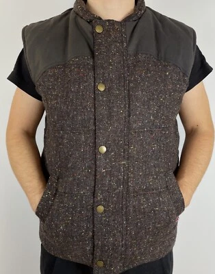 Men’s Peregrine X Harris Tweed Herringbone Vest Jacket Size L/M Wool - Image 1 of 4