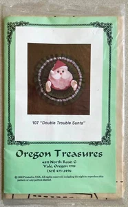 Oregon Treasures Vintage weiche Skulptur Kranzmuster DOPPELTE TROUBLE SANTA #107 - Bild 1 von 6