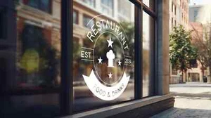 Restaurant Vinyl Decal-PEEL & STICK Window Sticker Storefront Café Shop Custom - Picture 1 of 9