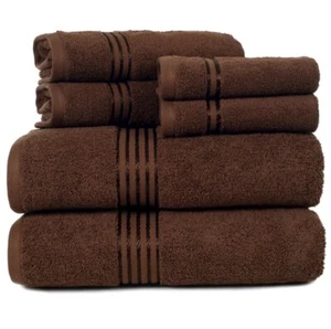Luxury Brown Bath Towel Set - Hotel Soft Cotton 2/Bath 2/Hand 2/Wash - 6 Piece - Picture 1 of 2