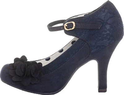 Ruby Shoo »MELINDA FLORAL LACE« Spitze Riemchen PUMPS High Heels Blau Rockabilly - Bild 1 von 3