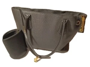 Dagne Dover Classic Signature Large Black Tote Weekender Bag w/Cup Holder Nice! - Picture 1 of 9