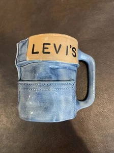 Levis Blue Jean Vintage Ceramic Mug Free Shipping - Picture 1 of 9