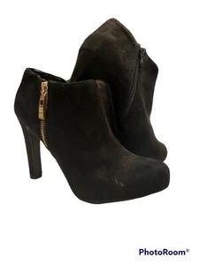 Marc Fisher Black Faux Suede Stiletto High Heel Ankle Boot Size 7.5 Women's - Picture 1 of 11