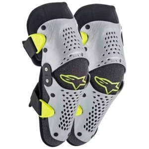 Taglia S/M Coppia Ginocchiere Bimbo Alpinestars SX-1 Silver Doppio Snodo Cross - Imagen 1 de 2