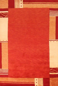 Modern Gabbeh Rug Hand-tufted Wool Carpet 5x8 ft - Picture 1 of 15