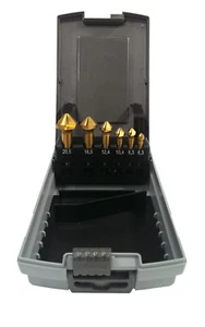 Kegelsenker HSS-TIN SET 6-teilig: 6,30 - 20,50 mm Senker Senkbohrer in Kassette - Bild 1 von 3
