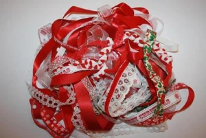 Kit de cinta, ribete y encaje rojo y blanco de Navidad de lujo - 20 metros - Imagen 1 de 1