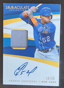 2018 Panini Immaculate Yoenis Cespedes Mets Authentic Signed Auto Game Used /25 