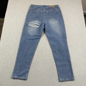 Jeans Boohoo donna taglia US 10 33x28 vita alta mamma sfacciato denim invecchiato spiaggia - Foto 1 di 22
