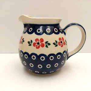 Polish Pottery Creamer or Milk Pitcher Gravy Server 5 Inches - Picture 1 of 7