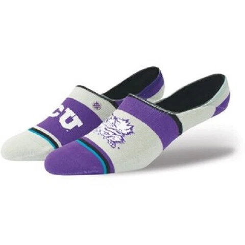 Stance NCAA TCU Horned Frogs Men's Invisible Socks Large 9-12 NWT Gray Purple Cover