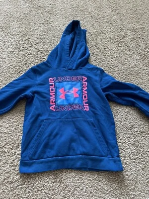 Sudadera con capucha Under Armor azul y rosa talla juvenil pequeña Foto 1 de 3